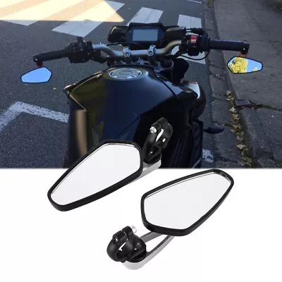 $23.99 • Buy Black Motorcycle 7/8  22mm Handle Bar End Side Mirrors For Honda Street Fighter