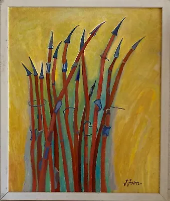 $106.97 • Buy Oil Painting Expressive Grass Signed Sweden Scandinavia 19 3/8x16 5/16in
