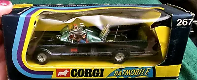 $299.99 • Buy CORGI Vintage Batman 1966 Toy #267 BATMOBILE With Box, Missiles & Sticker