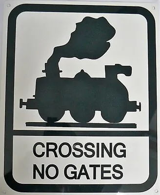 Crossing No Gates Plaques Metal Sign Train Steam Engine Railway • £7.60