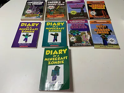 Lot 9 Unofficial Minecraft Novel Zombie Books Winter Morgan Mark Cheverton  • $15.50