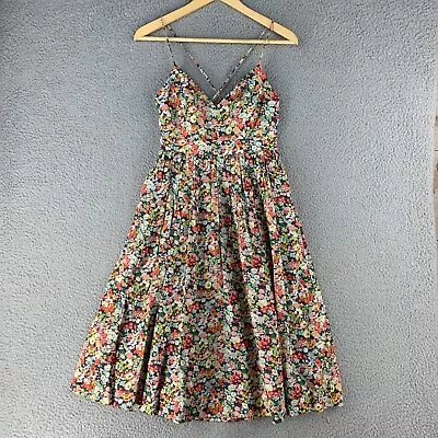 J.Crew X Liberty Lace Up Back Dress 0 Thorpe Floral A-Line Sundress G3927 • $54.58