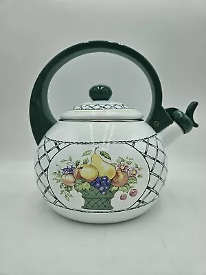 Villeroy & Boch  Basket  Fruit Bouquet Tea Kettle Green Handle • $24.99