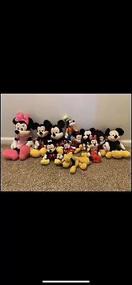 Disney Plush Lot/12 Items Mickey Mouse Minnie Mouse Pluto Goofy • $25