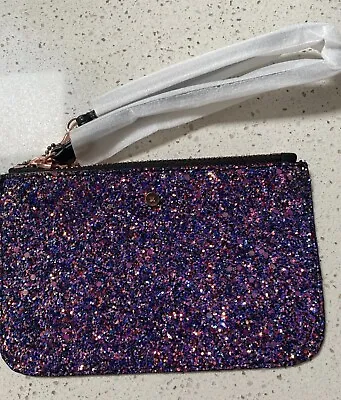 $22 • Buy Mimco Purple Glitter Glitz Strap Pouch Purse Clutch Brand New With Tags