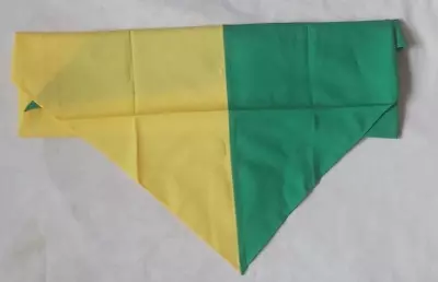 £2.95 • Buy Boy Scout Cub Scout & Girl Guide Necker Neckerchief Half Green Yell 100% Cotton
