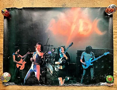 VERY RARE 1980 AC/DC Concert BAND POSTER 20  X 27  A. REYES Latino Productions  • $8.52