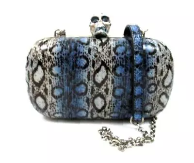 Alexander Mcqueen Snakeskin Convertible Skull Box Clutch Or Crossbody • $495