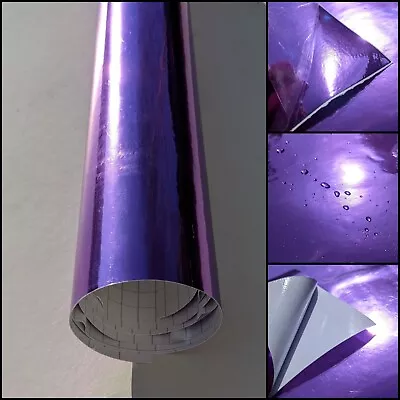 Mirror Chrome Purple Vinyl Wrap 3 Layer - ANY SIZE - BUBBLE/AIR FREE Car/Vehicle • £0.99