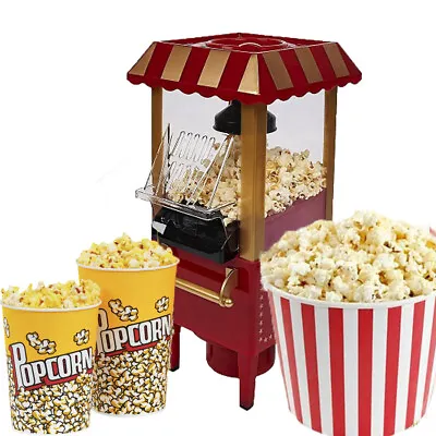 £27.99 • Buy Fat-Free Hot Air Carnival Popcorn Maker Popper Machine Retro 30's Cinema Style
