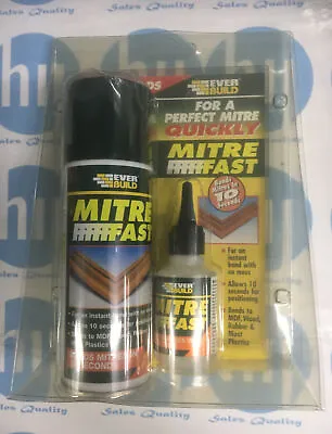 # Mitre Fast Glue Adhesive & Activator Instant Set Mdf Wood Rubber Plastic • £7.99