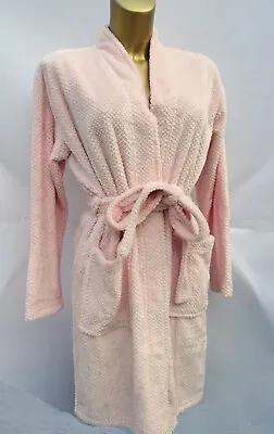 £11.99 • Buy M & S Duvet Days  Textured Fleece Robe Dressing Gown Soft Pink