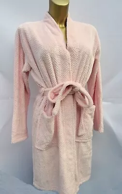 £11.99 • Buy M & S Duvet Days  Textured Fleece Robe Dressing Gown Soft Pink