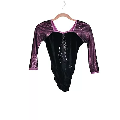 $30 • Buy Dreamlight Leotard Purple & Black Bling Rhinestones Adult Small