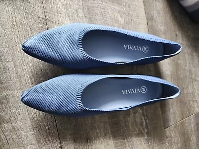 Vivaia Ballet Flats Women's   Pointed Toe Slip On Comfort Shoes Vintage Blue  • $45