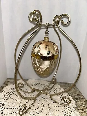 Beautiful Glass Hand Decorated Egg Shape Christmas Ornament Made In Poland 4.5” • $11.99