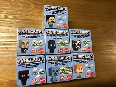 Lot Of 7 Mattel MINECRAFT MOB HEAD MINIS New! Sealed! • $14.99