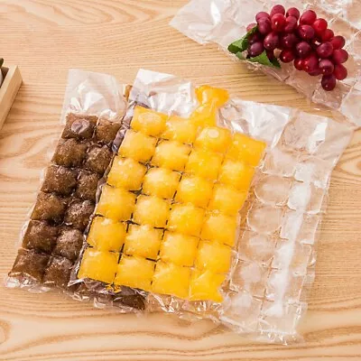 10 Ice Cube Freezer Bags 280 Disposable Cubes Maker Clear Bag Fridge Party BBQ • £3.19