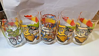 5 Vintage 1980s  Kermit The Frog Great Muppet Caper McDonald's Glasses • $23