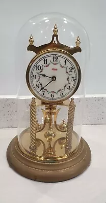 £79.59 • Buy Antique Bentima Anniversary Torsion 400 Day Mantel Clock Under Glass Dome