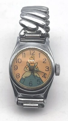 $2.99 • Buy Vintage Rare Original 1950s Walt Disney Cinderella Princess Kid Wristwatch Watch