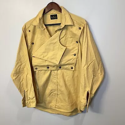 Vtg Deerskin Melton Chamois Bib Shirt Remington Express Buttons Buckaroo Yellow • $40.45