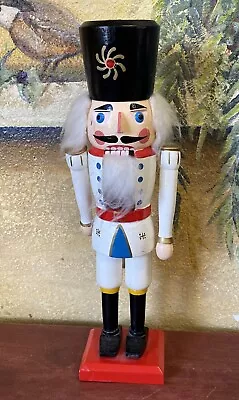 Vintage 15  German White Wooden Soldier Nutcracker • $18