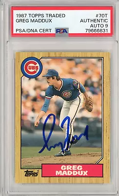 Graded 1987 Topps Traded Greg Maddux #70T Rookie RC Card PSA 9 Auto Grade Mint • $149.99