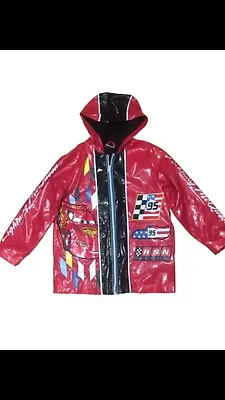 Disney Store Cars Lightning McQueen Rain Jacket/Coat Sz 5/6 Embroidered Accents • $14