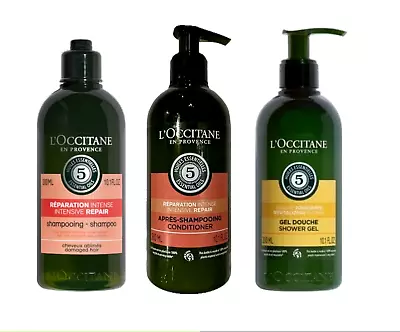 L'Occitane 5 Essential Oils Shampoo Conditioner & Shower Gel Bath & Body Set • $59.95