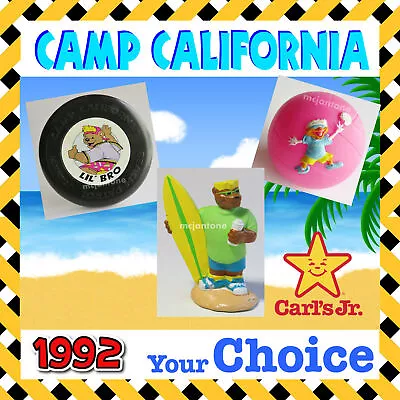 Carl's Jr. 1992 CAMP CALIFORNIA Surf Surfer SQUIRTER Ball Disk YOUR Toy CHOICE • $4