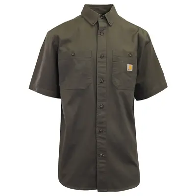 Carhartt Men's Flannel Shirt Gravel Rugged Short Sleeve (225) • $26.34