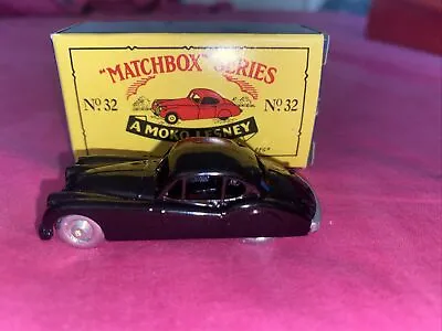 Matchbox Series A Moko Lesney No. 32 Black Jaguar Toy Car Original Box 1992 • $11.99