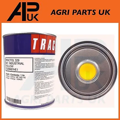 1 Litre Ltr Tin Yellow Paint Tractol For Massey Ferguson MF Industrial Digger 50 • £31.15
