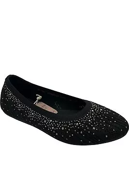 Skechers Cleo 2.0 Vegan Recycled Knit Sparkle Flats Glitzy Daze Black • $44.99