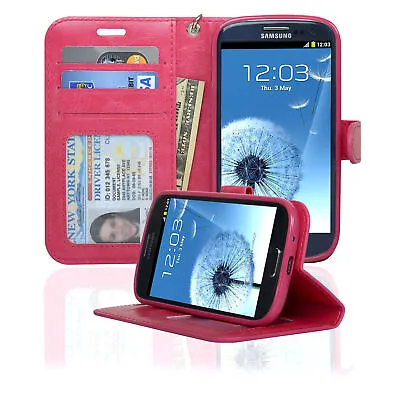 For Samsung Galaxy S3 Wallet Case-Magnetic Detachable Cover RFID Protection • $5