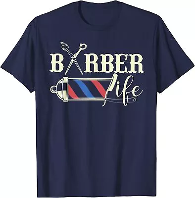 Barber Life Pole Scissors Blade Vintage Shop Gift Unisex T-Shirt • $19.99