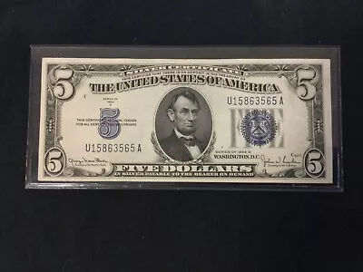 UNC Five Dollars($5) Series Of 1934D WIDE I Blue Seal Silver Certificate!!! • $2.25