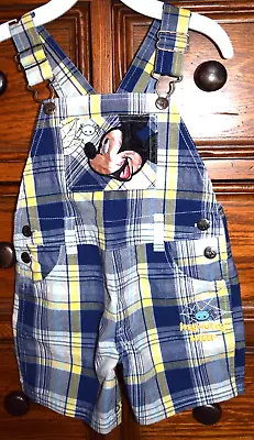 Disney Mickey Mouse Overall Shorts Blue/Yellow  Itsy-Bitsy Spider  24 Months • $17.95