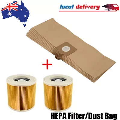 HEPA Filter Dust Bag For Karcher WD3300 WD3200 MV3 A2204 SE4001 Vacuum Cleaner • $16.55
