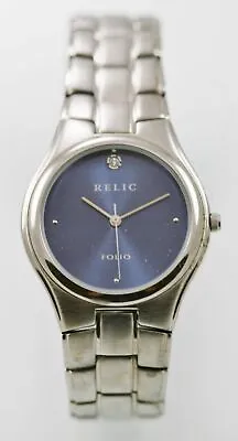 Relic Watch Mens Blue Stainless Silver Steel Water Resistant 30m Battery Quartz • $34.95