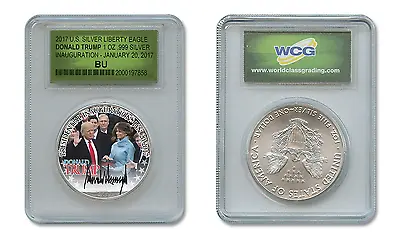 $126.08 • Buy DONALD TRUMP Presidential INAUGURATION 2019 1 Oz US SILVER EAGLE Special Holder