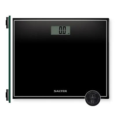 Salter Digital Bathroom Scale Easy Read Display Toughened Glass Platform Black • £16.99