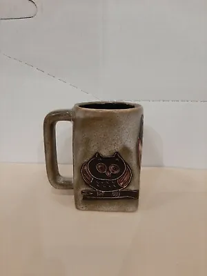 Designs By Mara Mexico Mexican Pottery 12oz Coffee Mug Owls Design Stoneware • $28