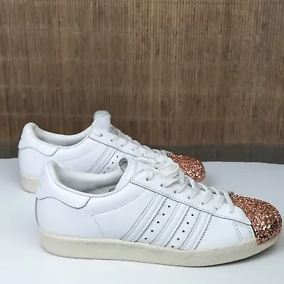 $89.95 • Buy Adidas Originals Superstar 80s Gold Toe White Sz 10 Womens Sneaker Leather Shoe