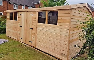 Wooden Garden Shed Shiplap T&G 13mm Timber INSTALLED Apex Roof Hut Workshop • £1275