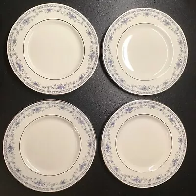 Set Of 4 Minton  Bellemeade Pattern Silver Rim 8” Salad Plates • $24.99