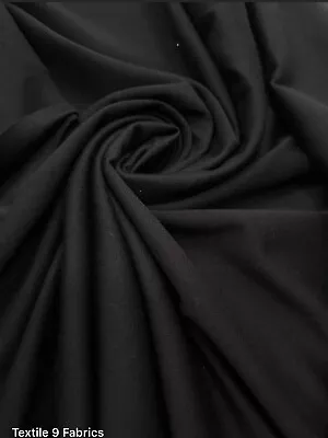 £7 • Buy 2 Metres Black Plain Ponte Fabric