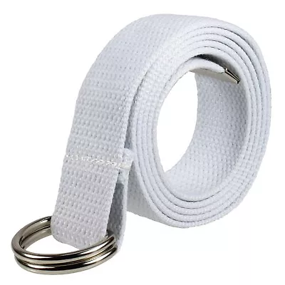 Canvas Web D Ring Belt Silver Buckle Military Style For Men & Women • $6.75