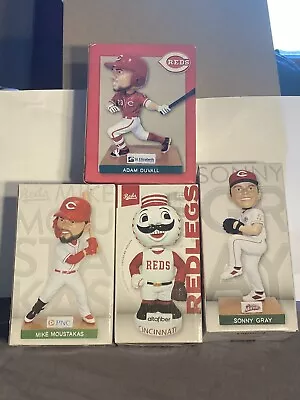 Cincinnati Reds Unopened Bobblehead Lot: Gray Moustakas Duvall & Mr.Redlegs • $34.99